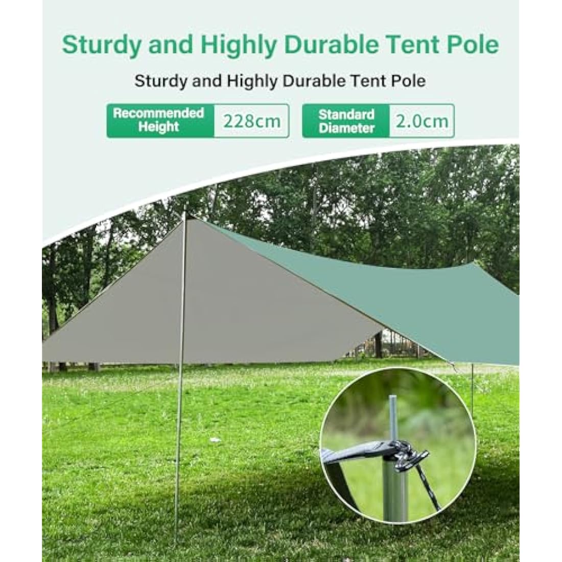 WADEO 3x3m Camping Tent Tarp | Waterproof UV Sunshade Hammock Rain Fly