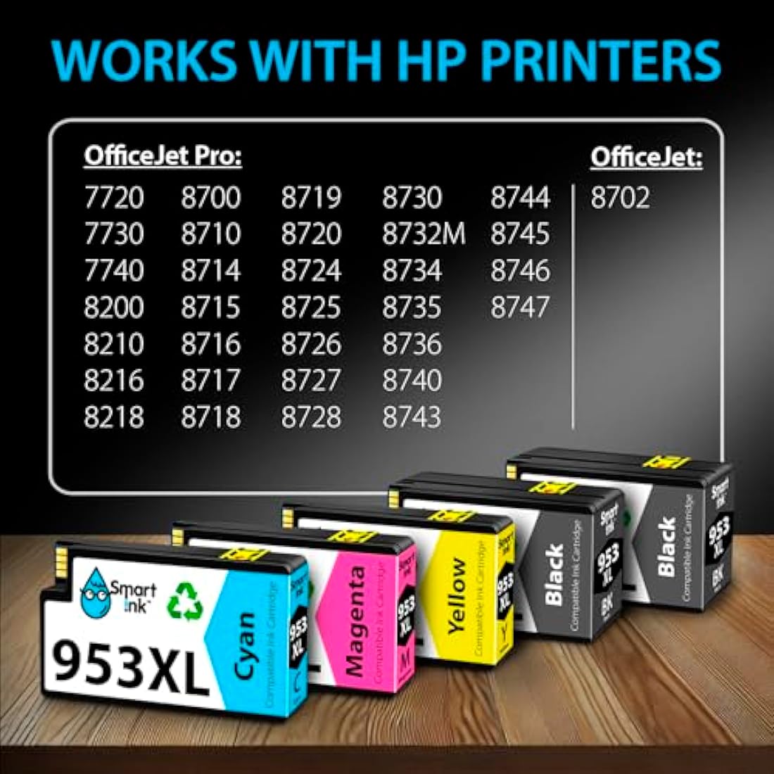 Smart Ink HP 953XL Compatible Ink Cartridges - 5 Pack for OfficeJet Pro