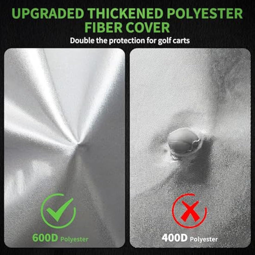 10L0L 4-Passenger Golf Cart Cover | 600D Waterproof Heavy Duty 80" Roof