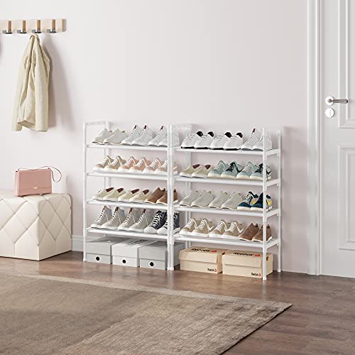 AcornFort 10-Tier Tall Shoe Rack Organiser - 30 Pair White Storage Shelf