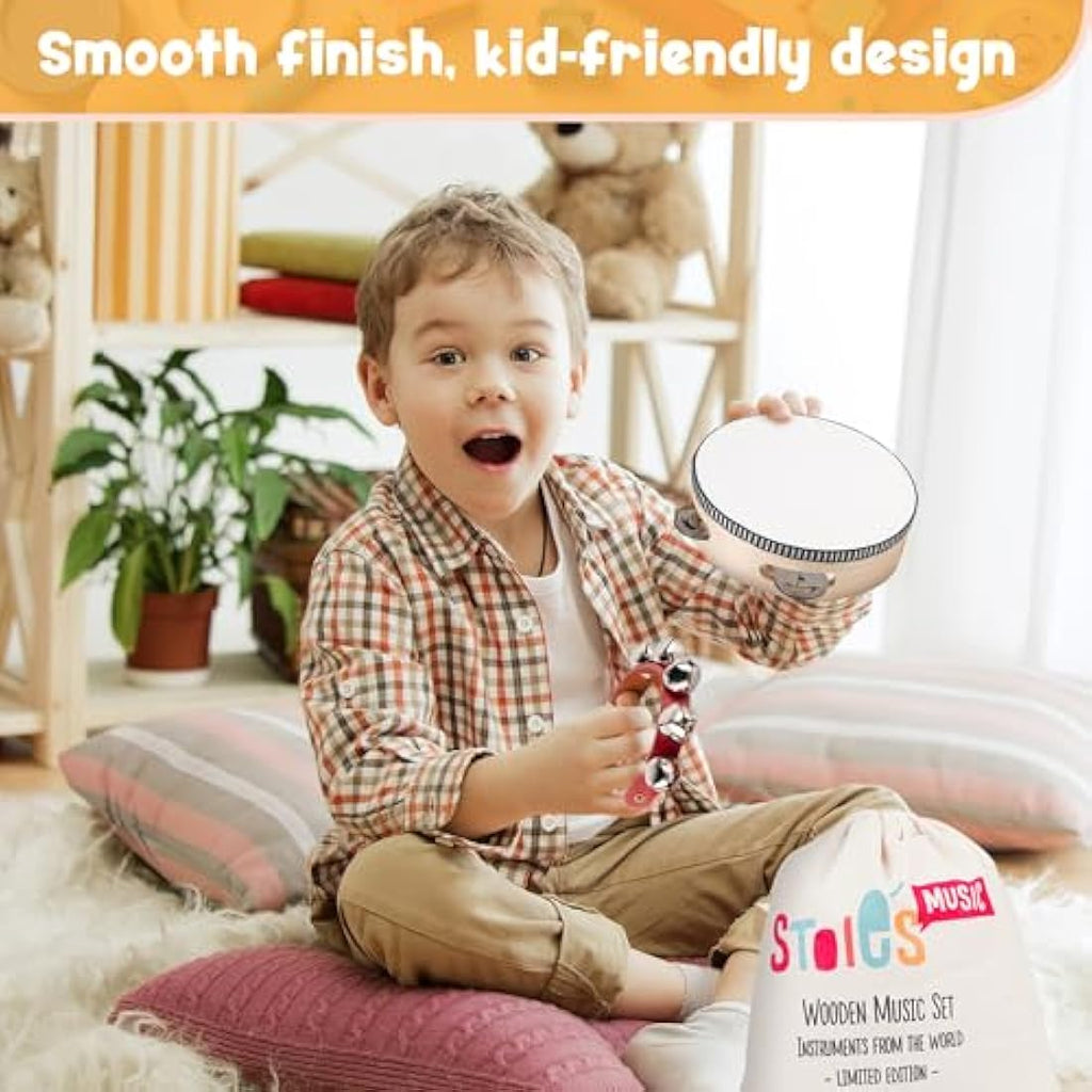 Stoie's 15-Piece Wooden Musical Instruments Set | Montessori Toddler Toys