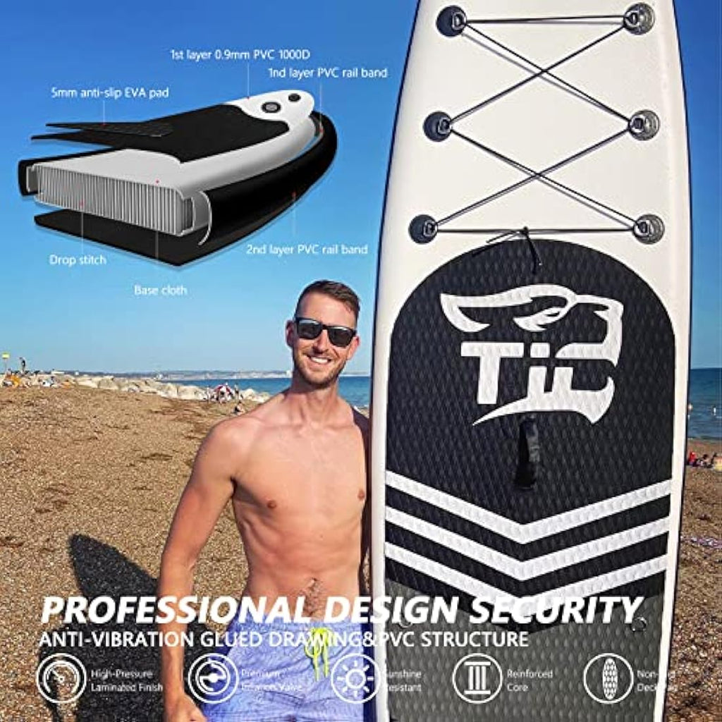 TigerxBang Inflatable Stand Up Paddle Board with Kayak Seat – 320cm ISUP