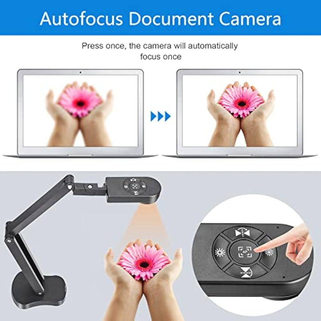 Kitchbai 4K USB Document Camera – 8MP Visualiser for Teaching & Zoom