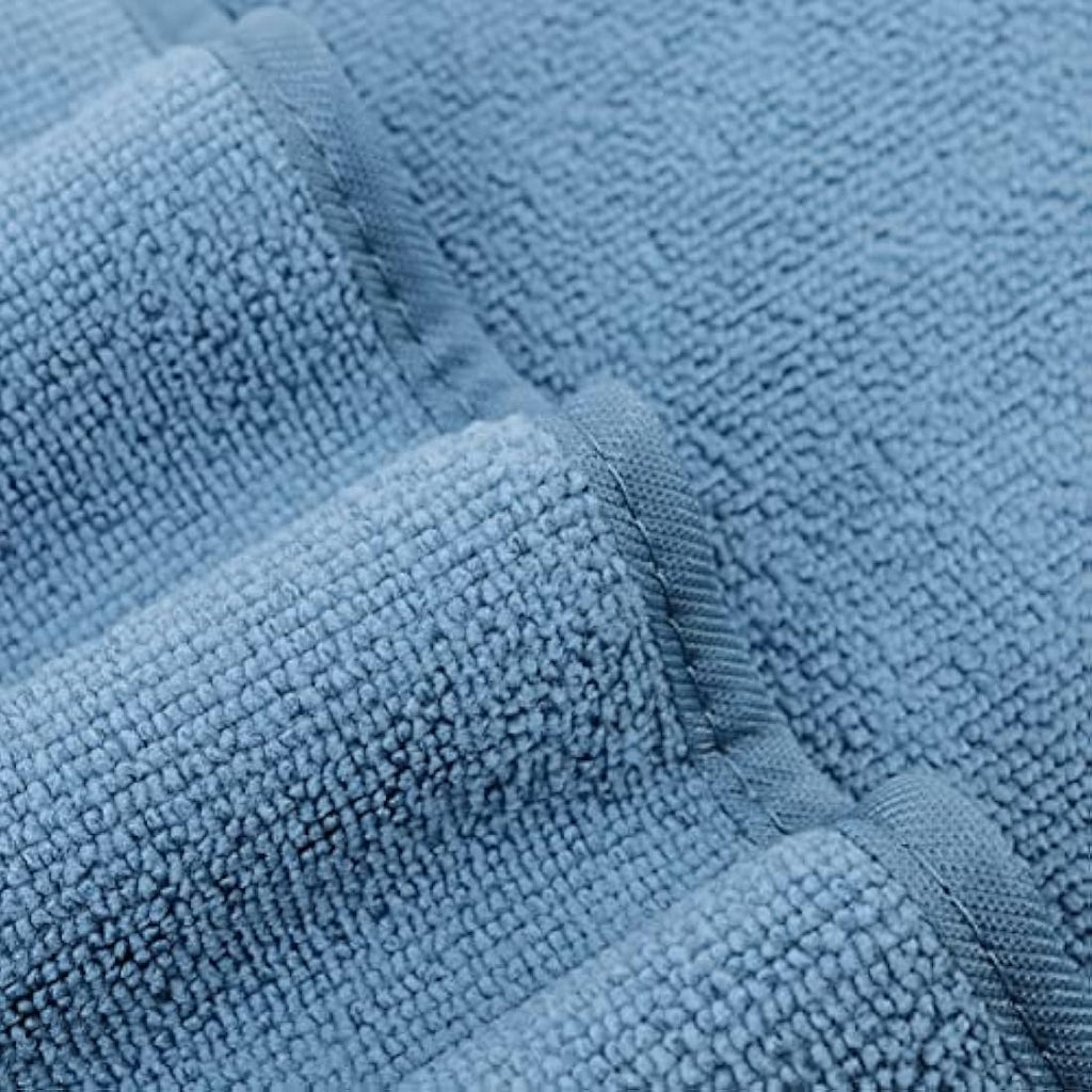 Polyte Plush Microfibre Bath Towel Set – 6 Piece Quick Dry (Blue)