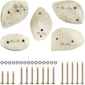 Two Stones Wooden Rock Climbing Holds Set with Mounting Hardware