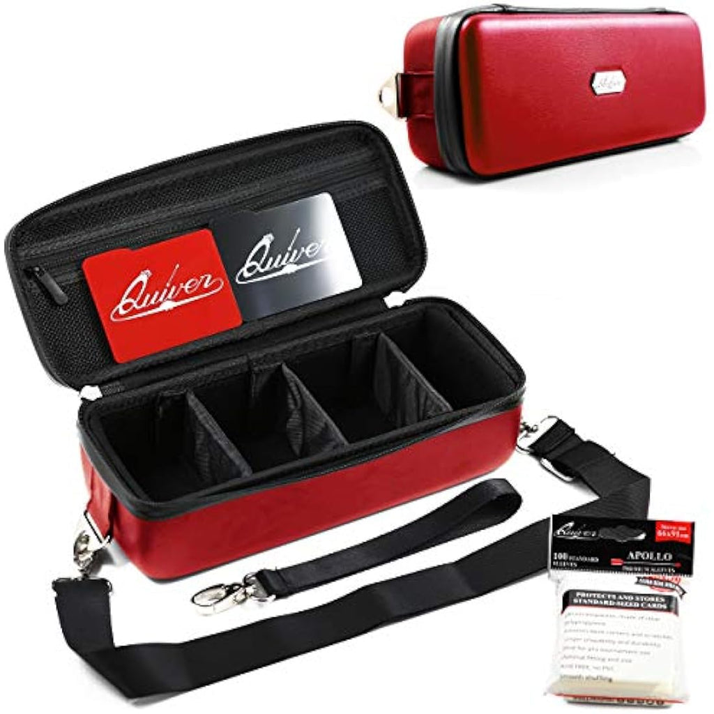 Quiver Time Red Bolt Card Carrying Case | TCG Storage Bag for 800+ Cards