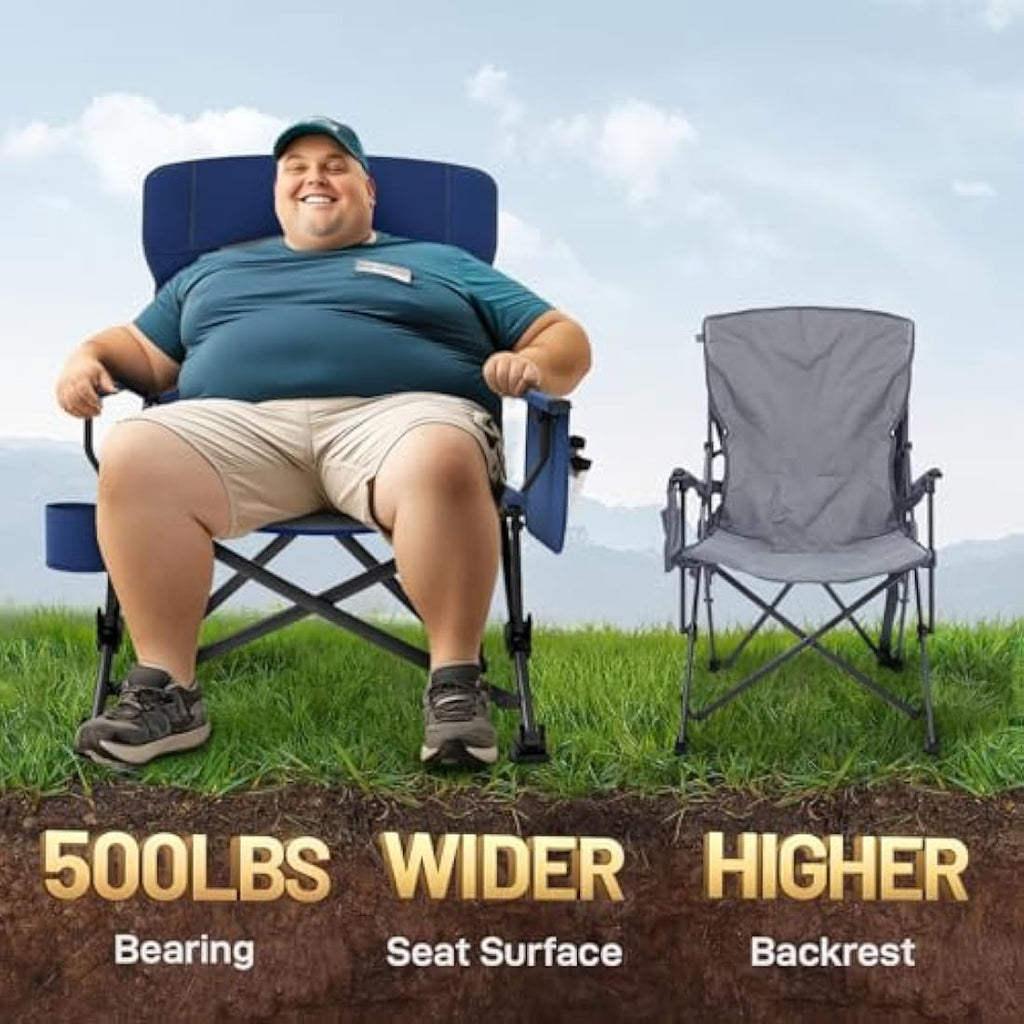 EVER ADVANCED Heavy Duty Camping Chair | Oversized 230kg Folding Seat