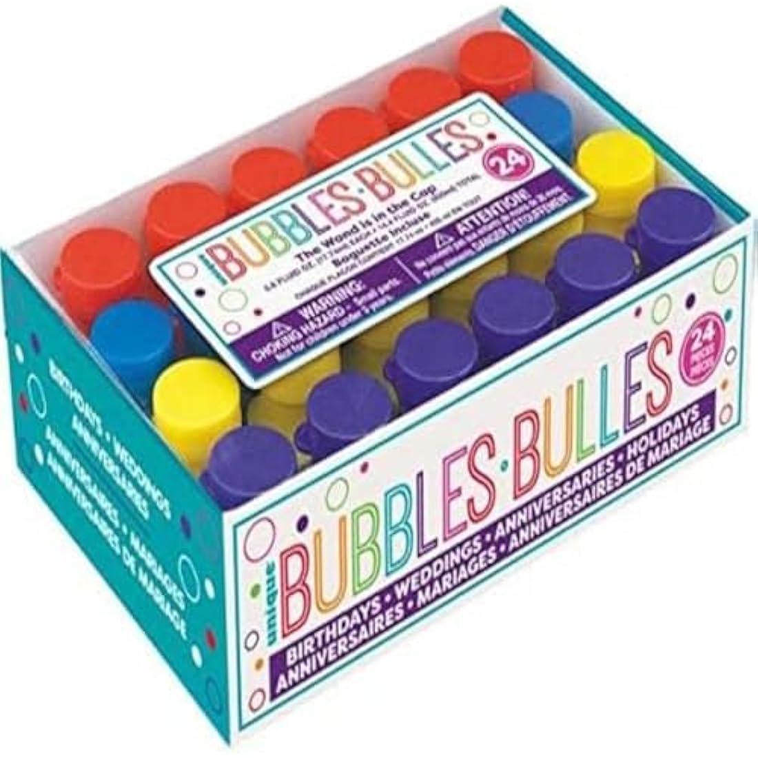 Yellow Party Bubbles – 24 Count Bulk Pack (18cm x 11cm)