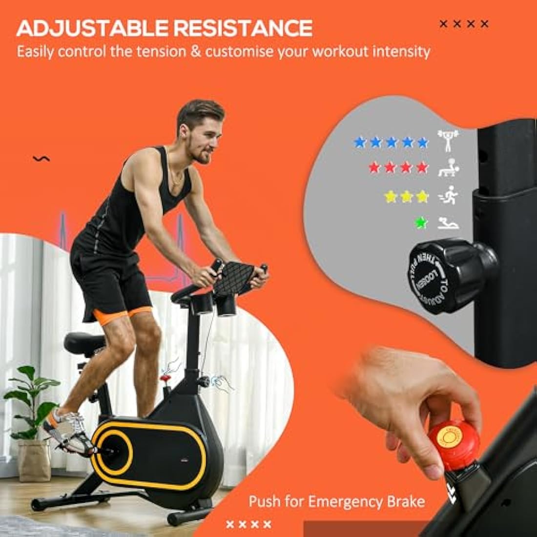 SPORTNOW Magnetic Exercise Bike – Silent Indoor Cycling Stationary Bike