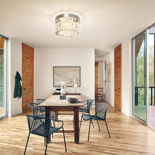 Mini Crystal Chandelier | Dimmable LED Round Ceiling Light