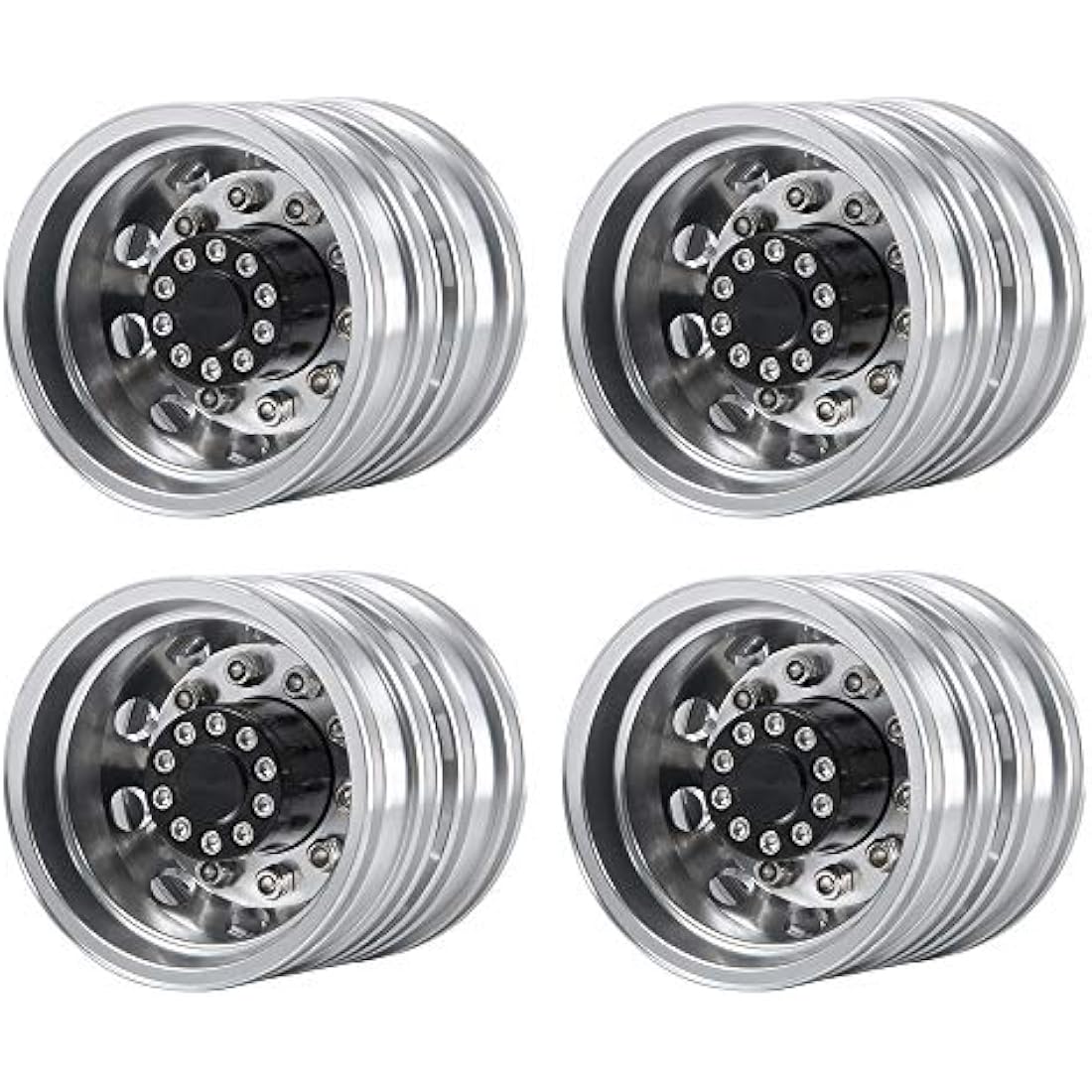 Jolof Store 1/14 Tamiya RC Tractor Metal Rear Wheel Rims - 4 Pack