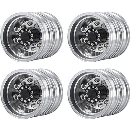 Jolof Store 1/14 Tamiya RC Tractor Metal Rear Wheel Rims - 4 Pack