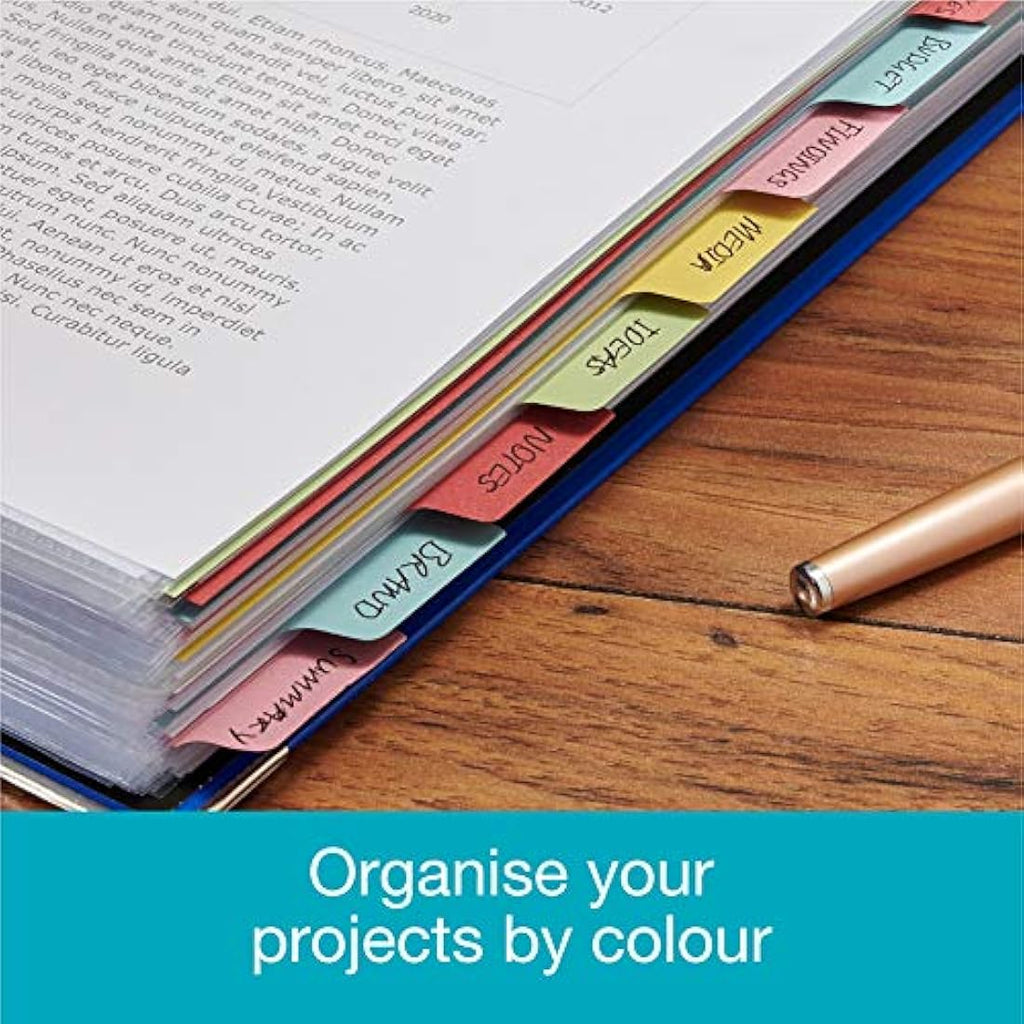 Elba A4+ Extra Wide Card Dividers | 10 Part Recycled Assorted - 10 Sets