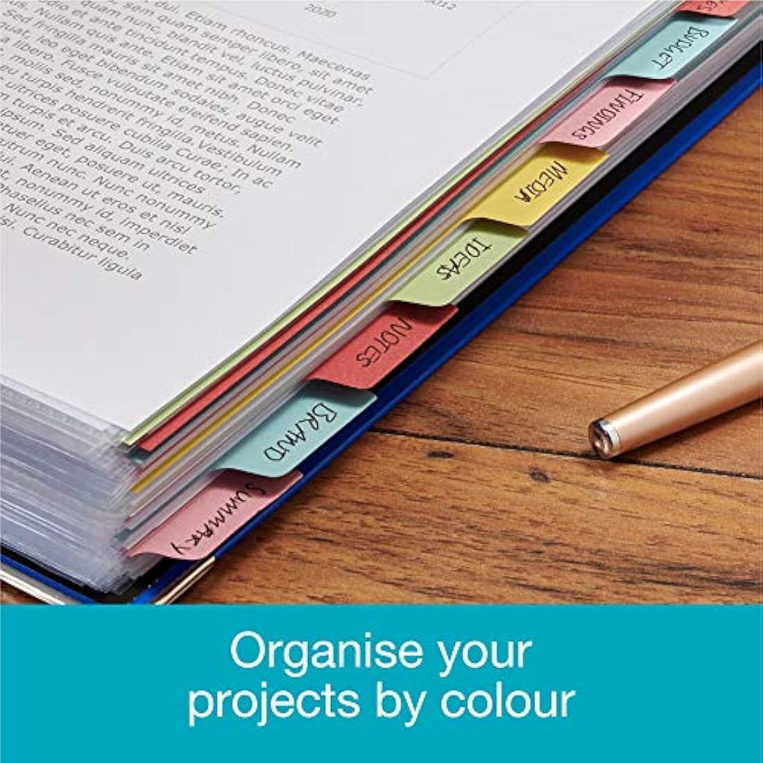 Elba A4+ Extra Wide Card Dividers | 10 Part Recycled Assorted - 10 Sets