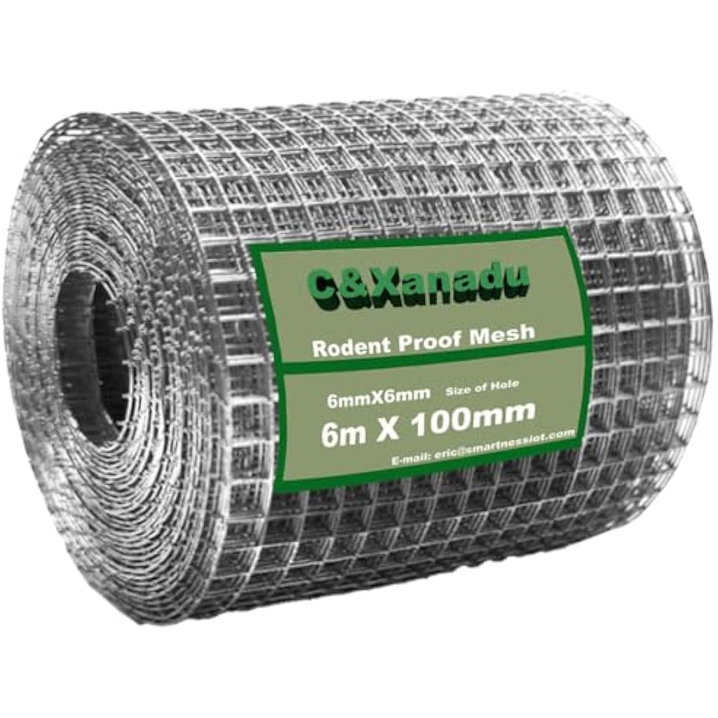 C&Xanadu Rodent Proofing Wire Mesh – 100mm x 6m Galvanised Steel Roll