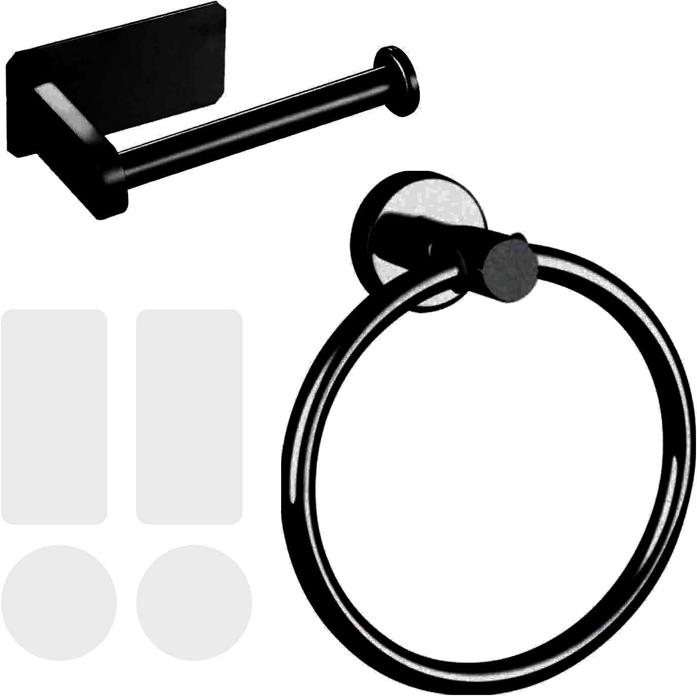 Adhesive Toilet Paper Holder & Towel Ring Set | 304 Stainless Steel