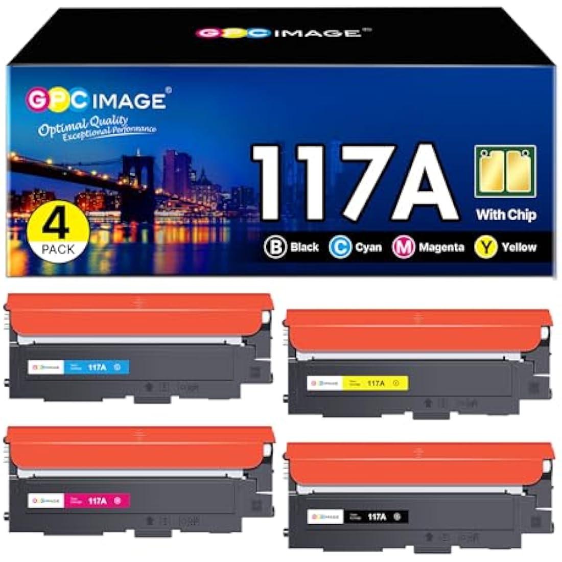 GPC Image 117A Toner Cartridges for HP Color Laser 150a 178nw | 4-Pack