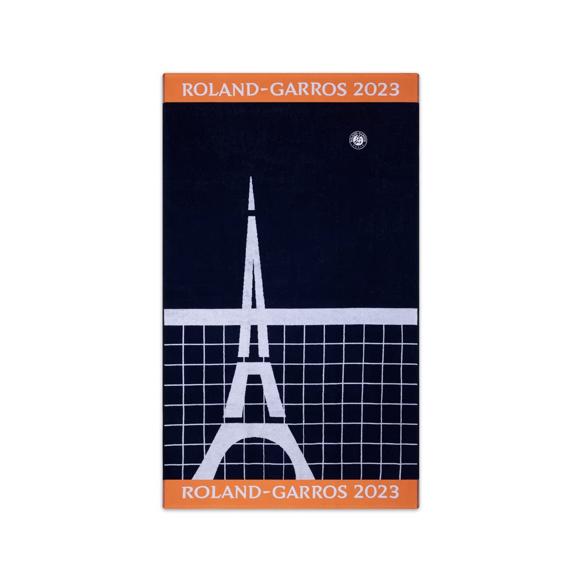 Roland Garros 2023 Players Beach Towel – 100% Jacquard Cotton, Navy