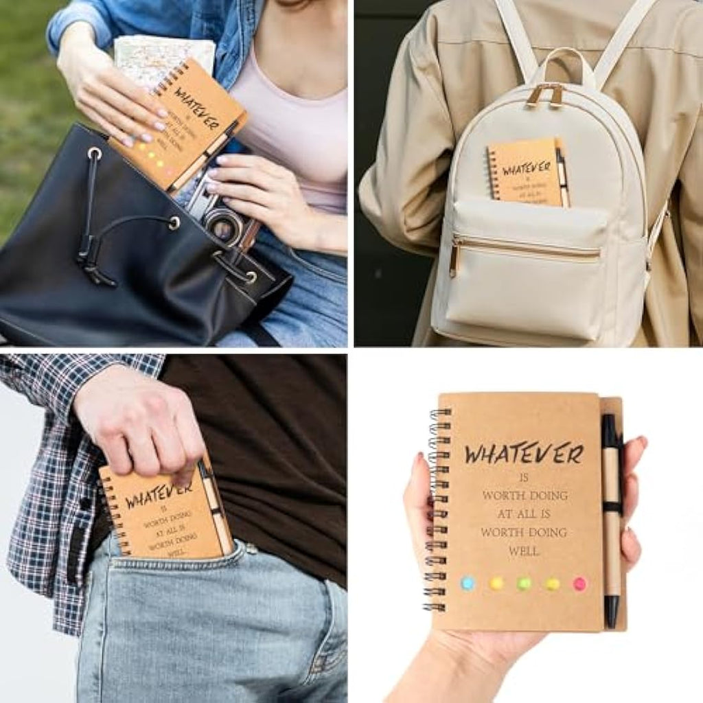 Spiral Notebook Set | 42 Bulk Pocket Journals with Pens