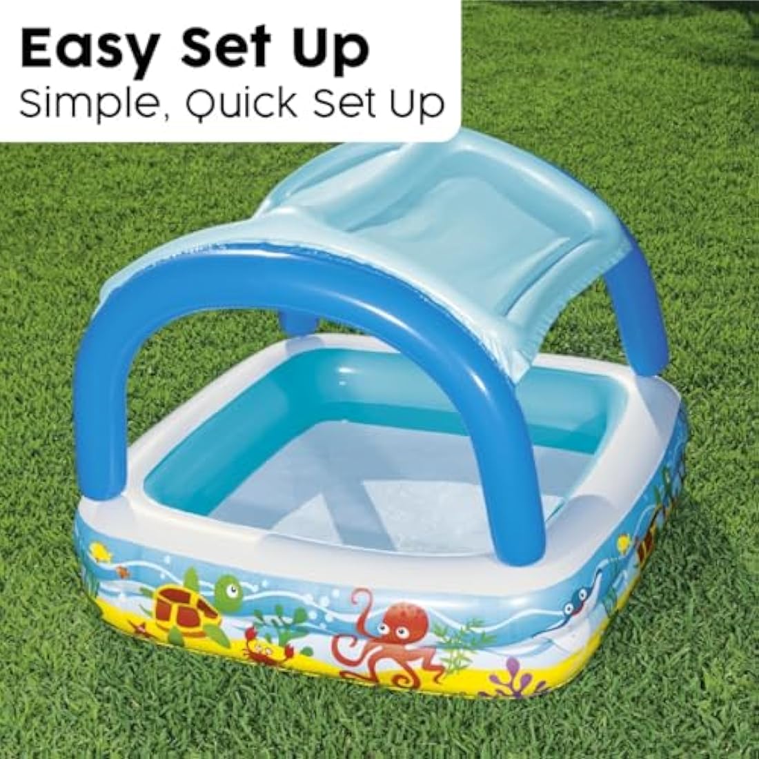 Bestway Inflatable Kids Paddling Pool with Detachable Sunshade Canopy