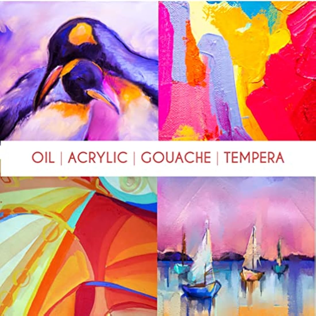 Zenacolor 28-Pack Multi-Size Cotton Canvas Set for Acrylic and Oil