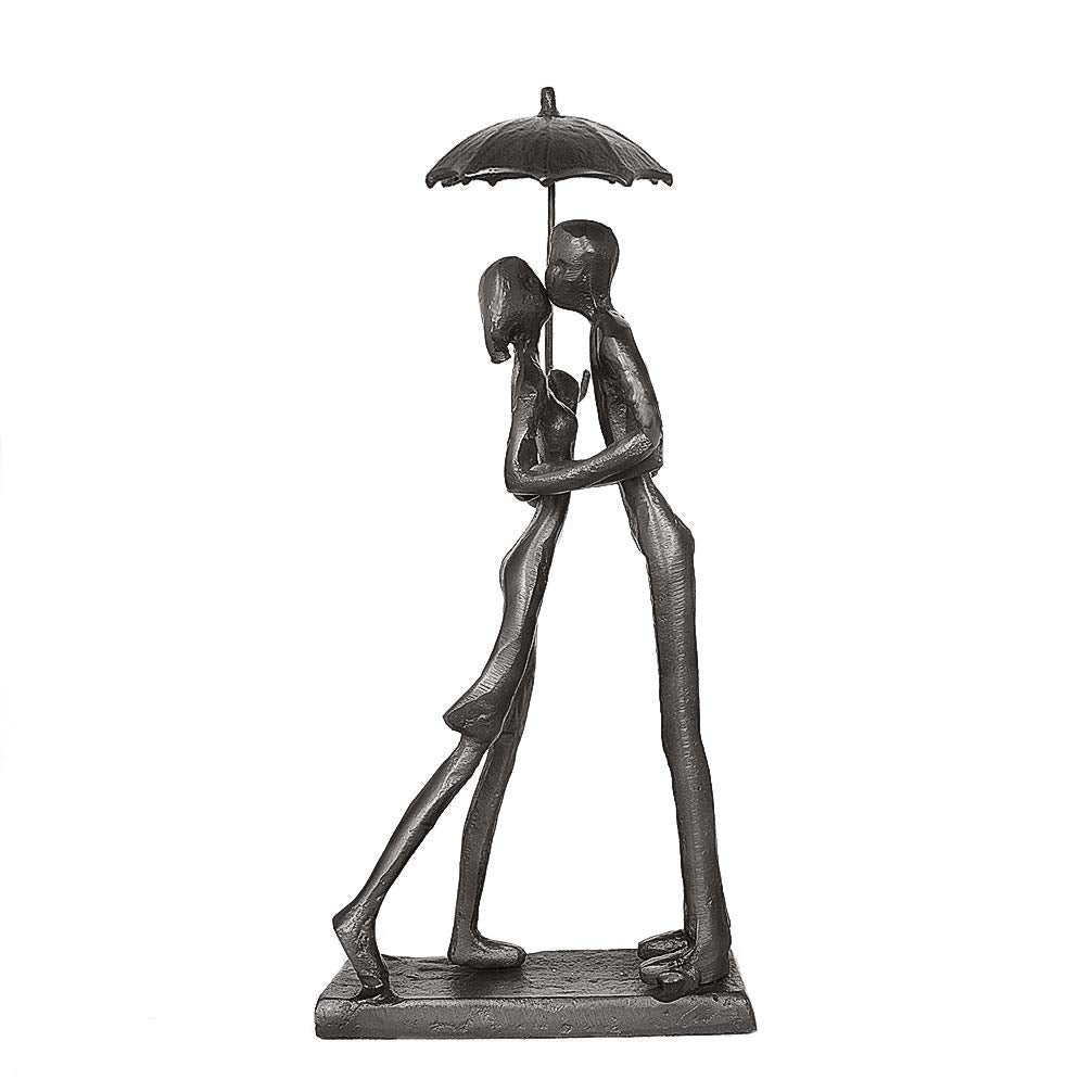 Aoneky Iron Couple Sculpture - Romantic Metal Figurine for Anniversary Gift