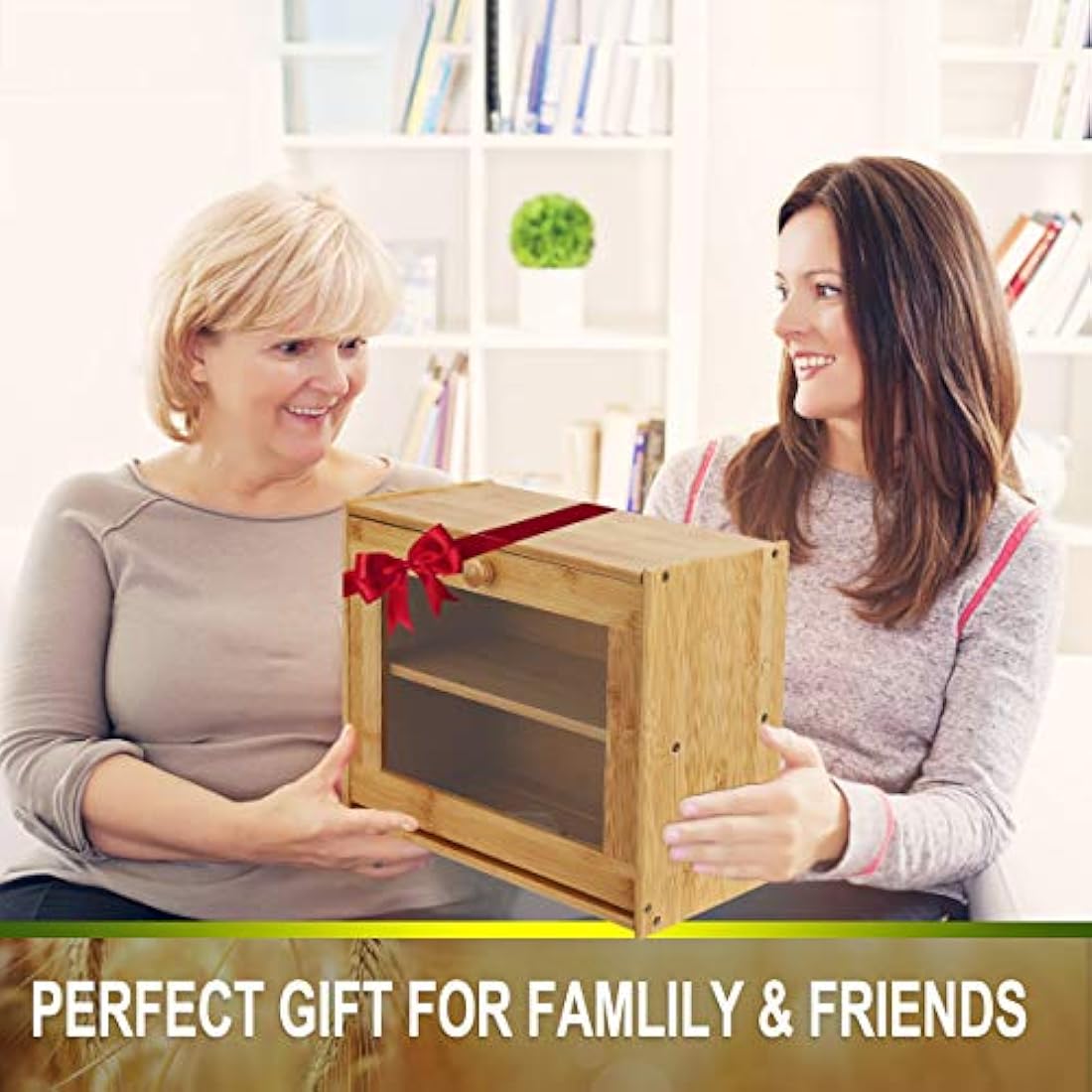 Jolof Store Bamboo Bread Box – Double Layer Large Capacity Bread Bin