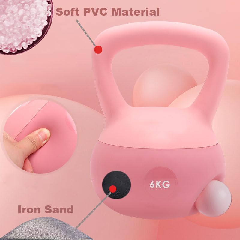 ZhaoCo 8kg Soft Kettlebell | Iron Sand Core Non-Slip Weight for Home Gym