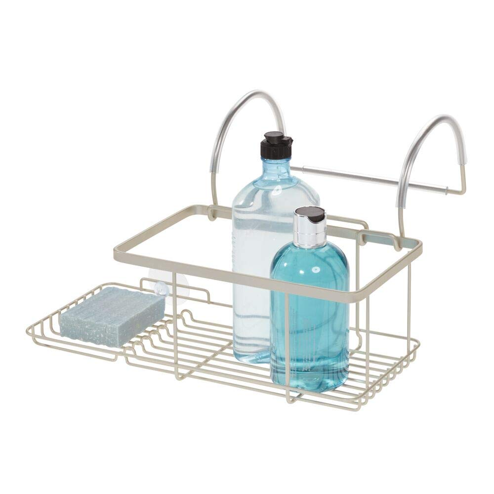 iDesign Metal Bathtub Caddy - Hanging Bath Tray for Soap and Tablets