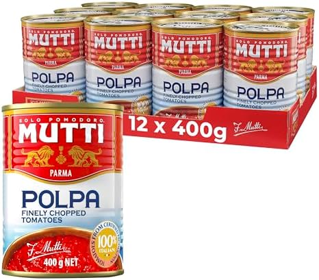 Mutti Finely Chopped Tomatoes - 400g Canned Italian Tomatoes (Pack of 12)