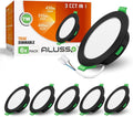 ALUSSO LED Recessed Downlights – 7W Ultra Slim IP44 Dimmable Black, 6 Pack