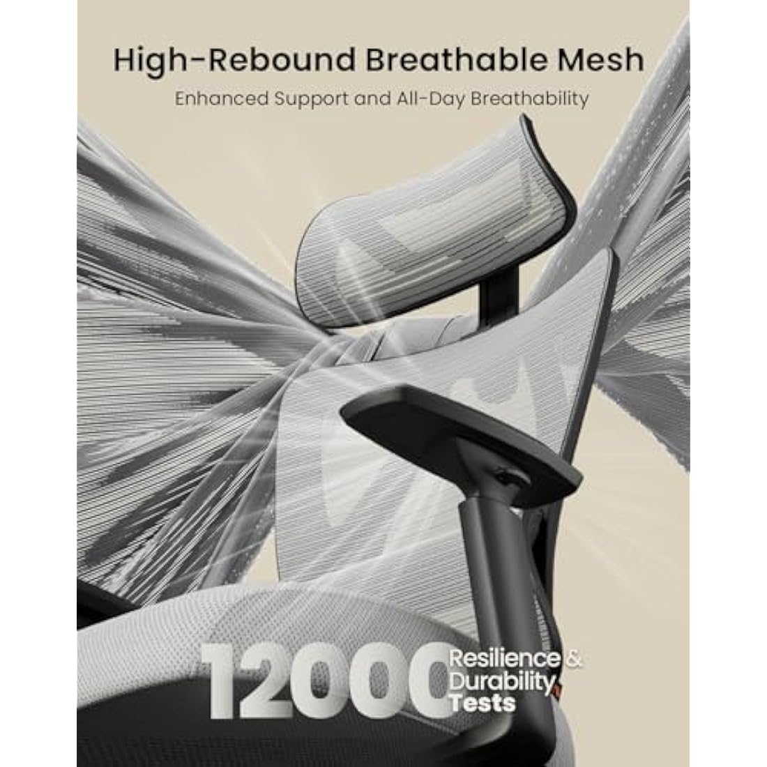 ProtoArc EC100 Ergonomic Office Chair – Mesh Desk Chair with Spring Cushion