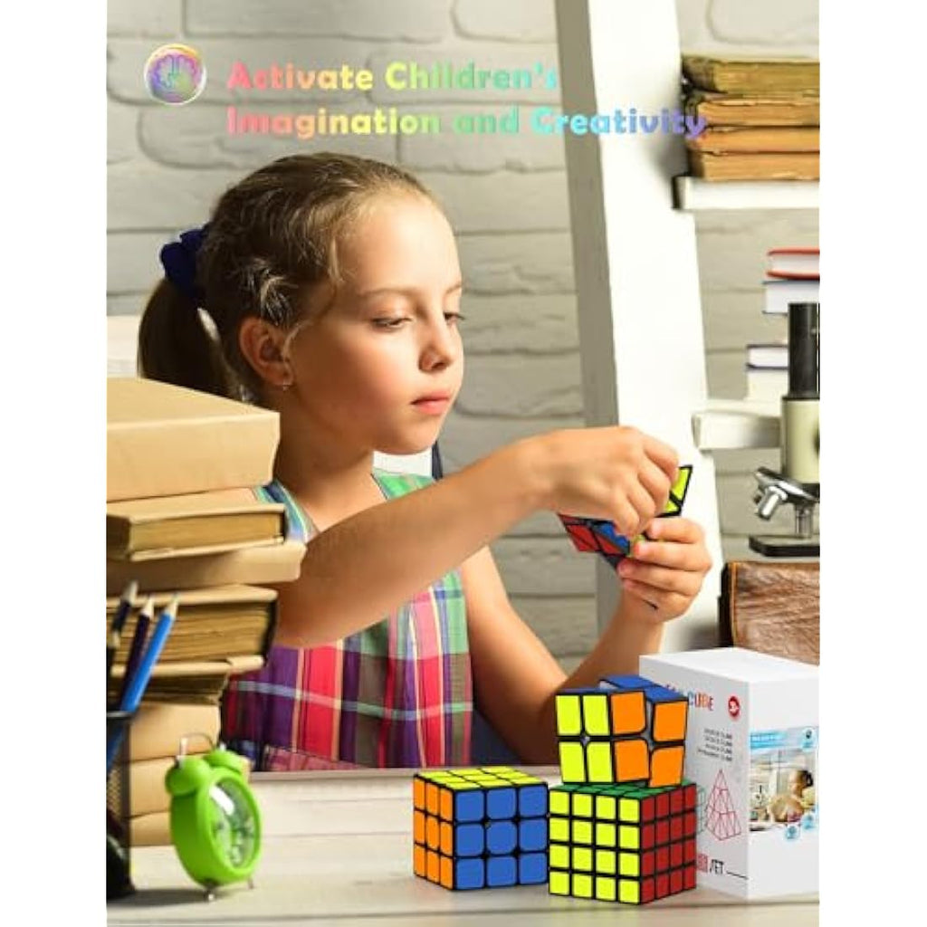 Roxenda Speed Cube Set | 2x2 3x3 4x4 Pyramid Magic Cube 4-Pack
