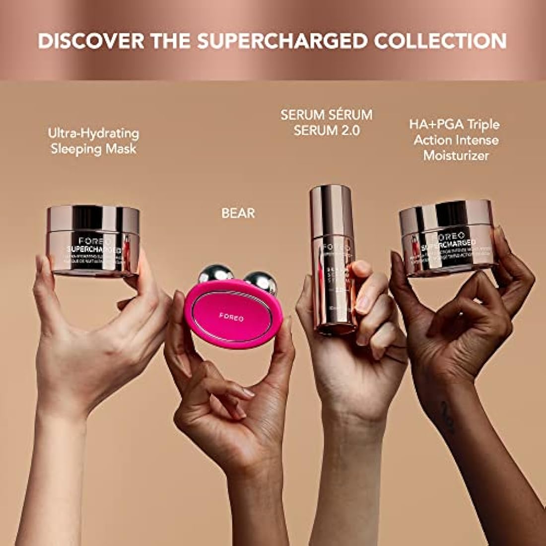 FOREO SUPERCHARGED Overnight Mask – Rejuvenating Night Cream with HA, 75ml