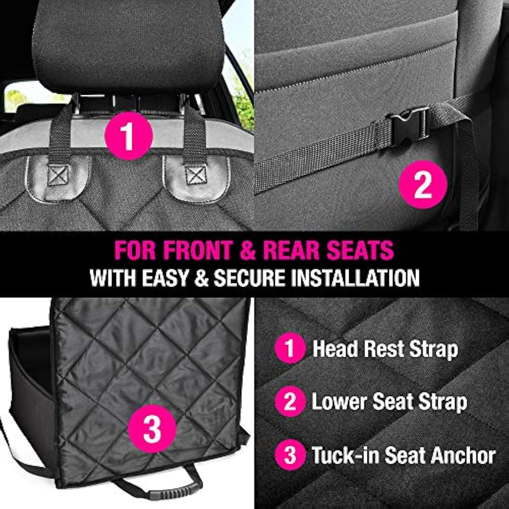 AHUKU Dog Car Seat – Waterproof Booster Seat with Padded Sides & Belt