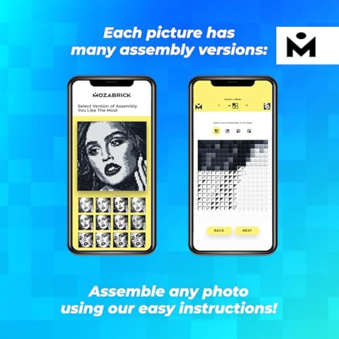 Mozabrick Photo Construction Set S | DIY Pixel Art Mosaic Wall Kit