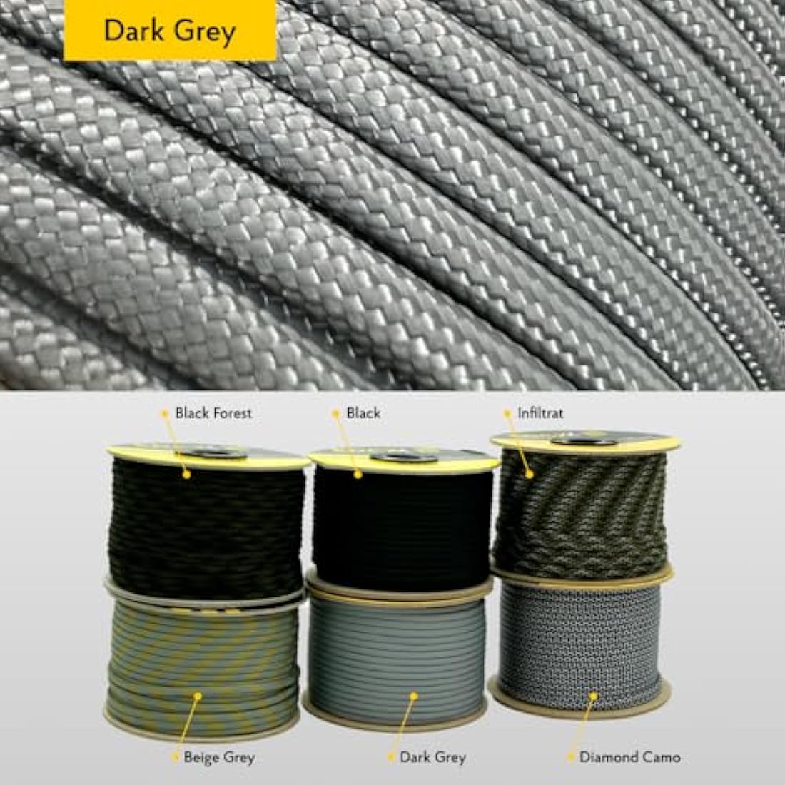EDCX 550 Paracord – 4mm Type III 7-Strand Nylon Rope, 15m Spool