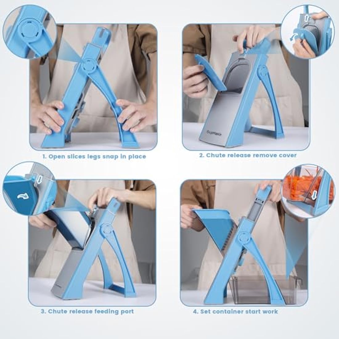 Supmakin Safe Mandoline Vegetable Slicer - Adjustable Dicer & Chopper