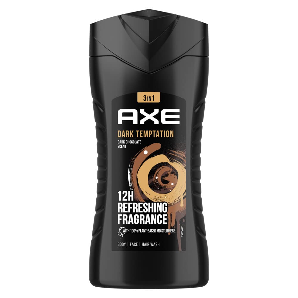 Axe Dark Temptation Men's Shower Gel – Dark Chocolate (250 ml, 3 Pack)