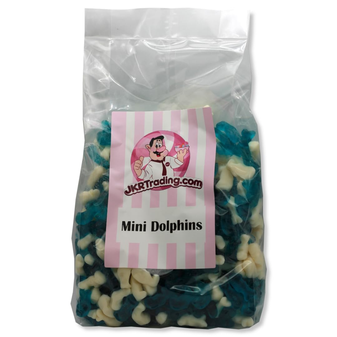 Mini Dolphins – 1kg Bulk Blue and White Fruit Jelly Sweets