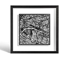 Paris Paper Cut Map - Framed Minimalist Wall Art, 9x9