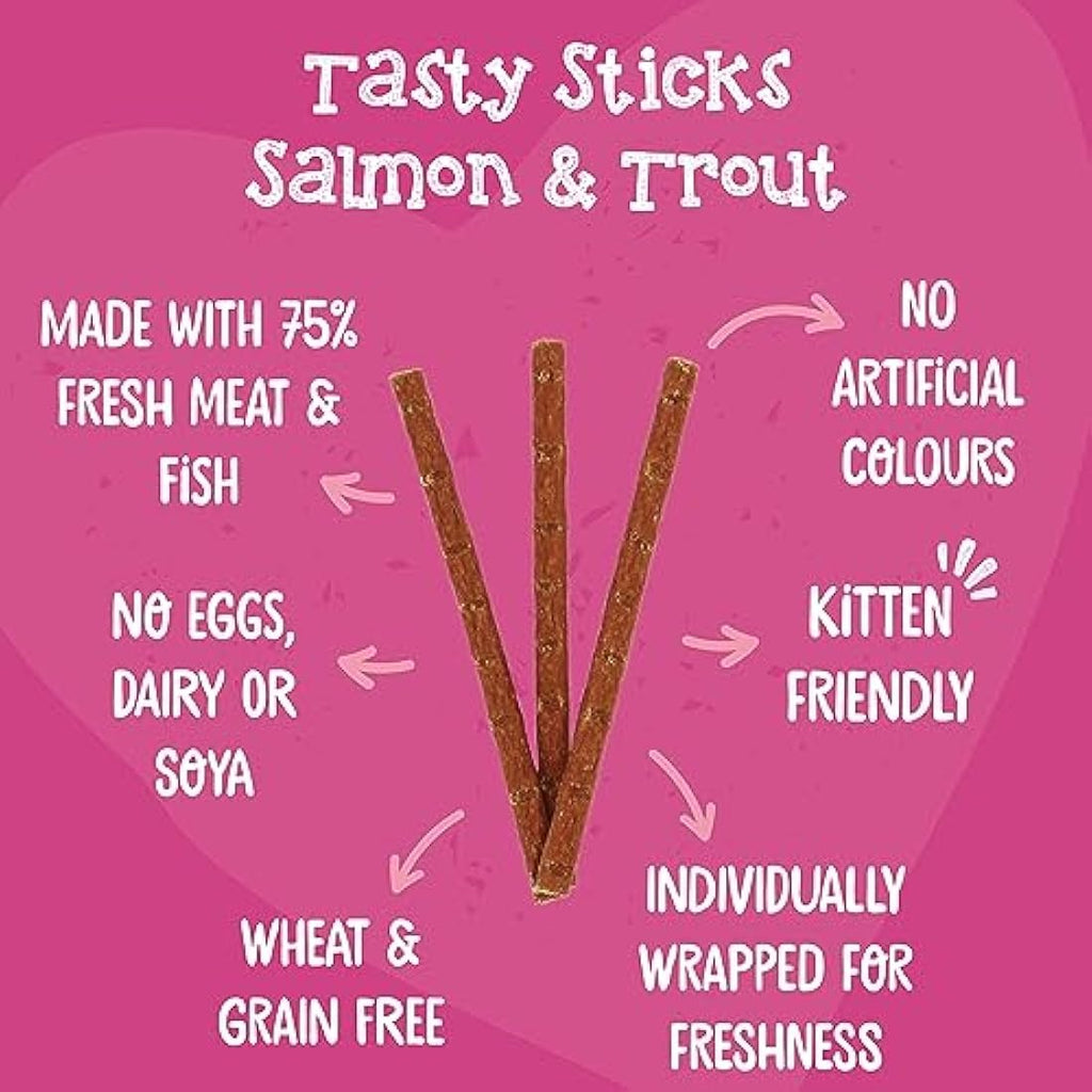 Webbox Tasty Sticks Cat Treats | Salmon & Trout | Grain Free (150 Sticks)