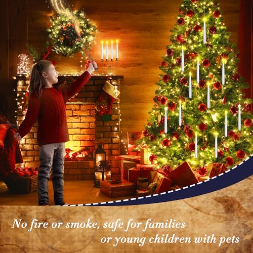 Jolof Store Flameless Floating Candles with Wand Remote - 20 PC LED Set