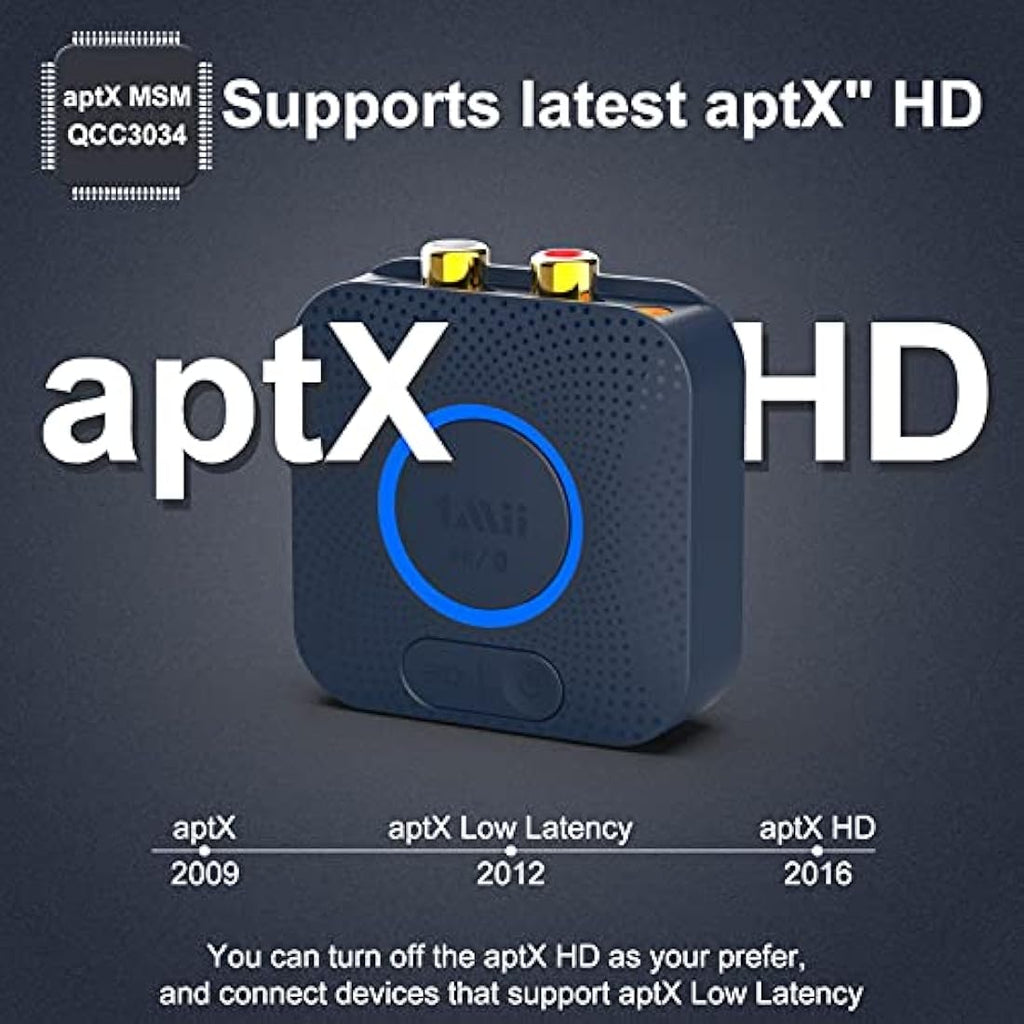 1Mii B06HD Bluetooth 5.1 Receiver | HiFi aptX HD Audio Adapter with RCA