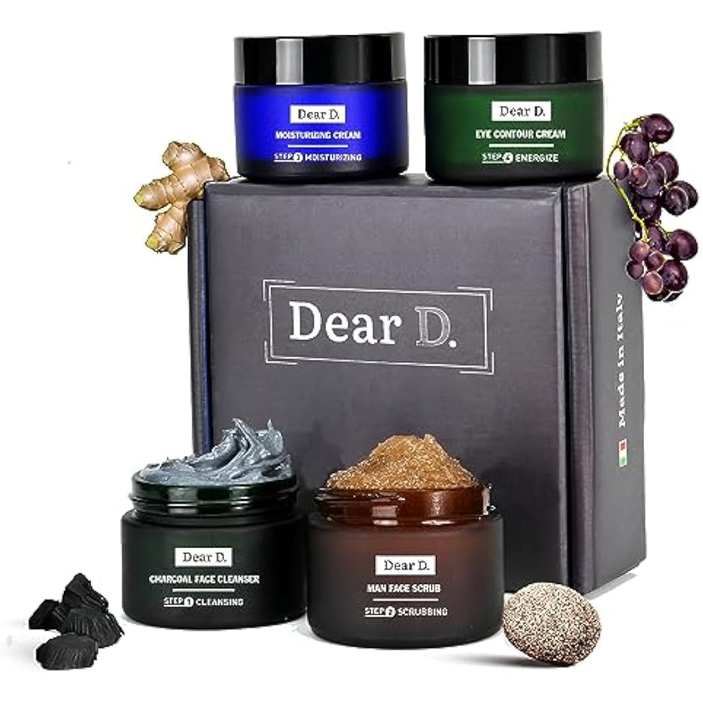 Dear D. Men's 4-Step Face Skincare Kit | Made in Italy Grooming Set