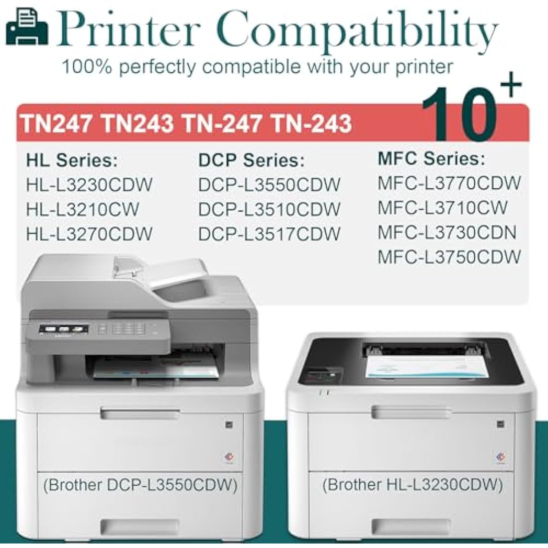 HenceBuy TN-243 TN-247 Compatible Toner Multipack for Brother DCP-L3550CDW