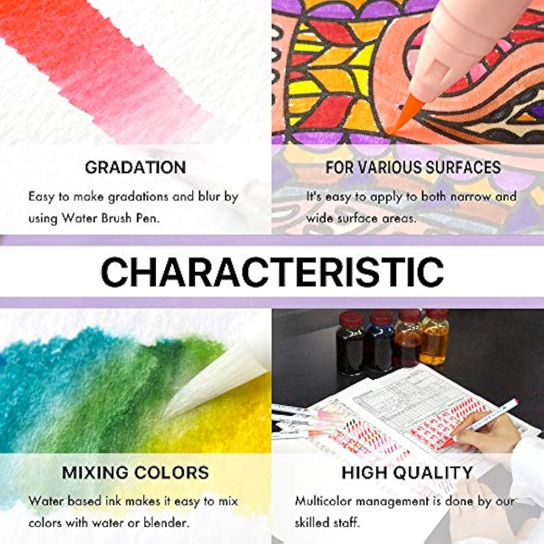 Kuretake Zig Clean Color Real Brush Watercolor Pens - Set of 24