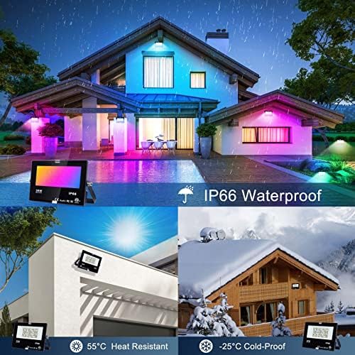 DUSKTEC 30W RGBW Smart LED Flood Lights | Bluetooth App Control | 2 Pack