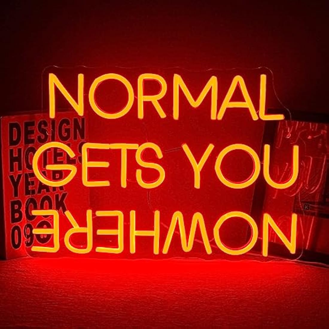Wanxing Normal Gets You Nowhere Neon Sign | Red LED Wall Decor for Bar