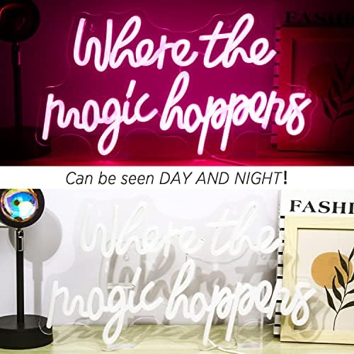 Where the Magic Happens Neon Sign – Pink LED Wall Decor